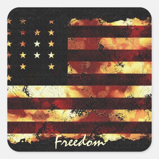 Union Flag, Civil War, Stars and Stripes, USA Square Sticker (Front)