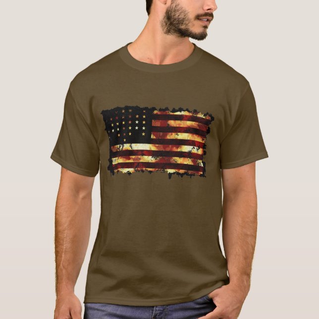 Union Flag, Civil War, Stars and Stripes, USA T-Shirt (Front)