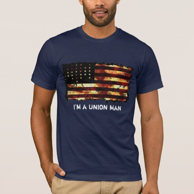 Union Flag, Civil War, Stars and Stripes, USA T-Shirt (Front)