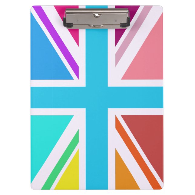 Union Flag/Jack Design - Multicoloured Clipboard (Front)