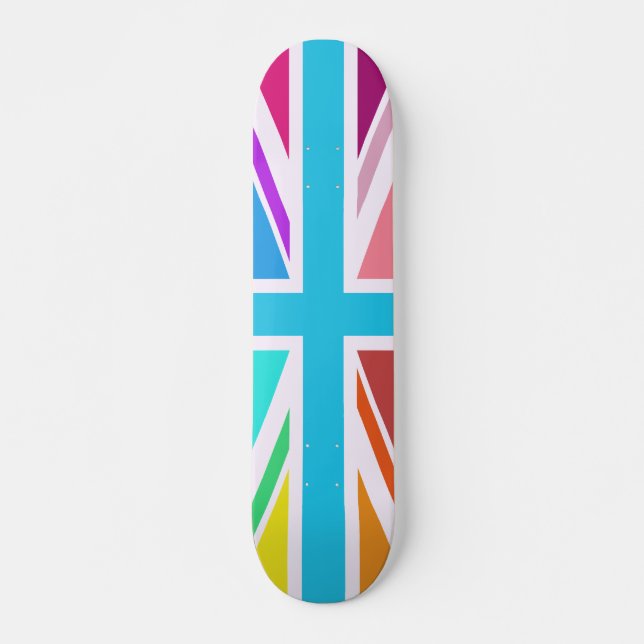 Union Flag/Jack Design – Multicoloured Skateboard (Front)
