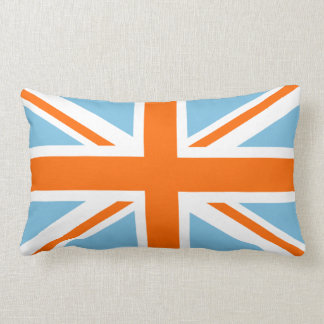 Union Flag/Jack Design Orange White & Blue Lumbar Cushion