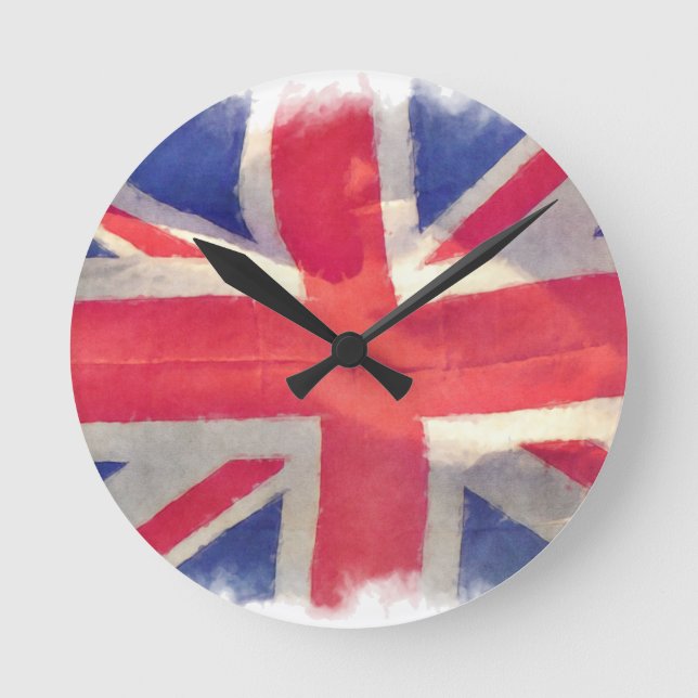 Union Flag or Union Jack British Patriot Round Clock (Front)