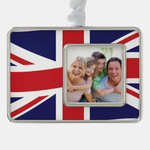 Union Flag Silver Plated Framed Ornament