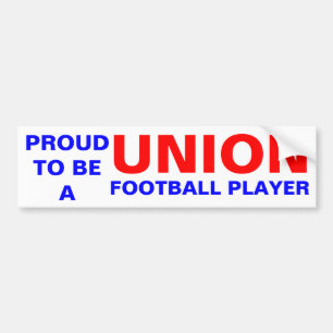 UNION FOOTBALL PLAYER BUMPER STICKER