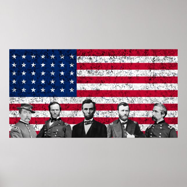 Union Heroes and The American Flag Poster (Front)