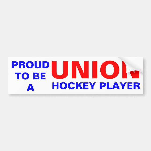 UNION HOCKEY PLAYER BUMPER STICKER (Front)