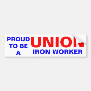 UNION IRON WORKER BUMPER STICKER