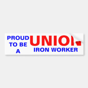 UNION IRON WORKER BUMPER STICKER