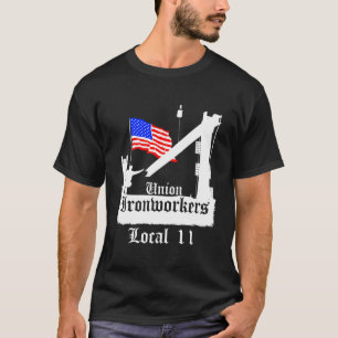 Union Ironworkers Local 11 American Flag New Jerse T-Shirt
