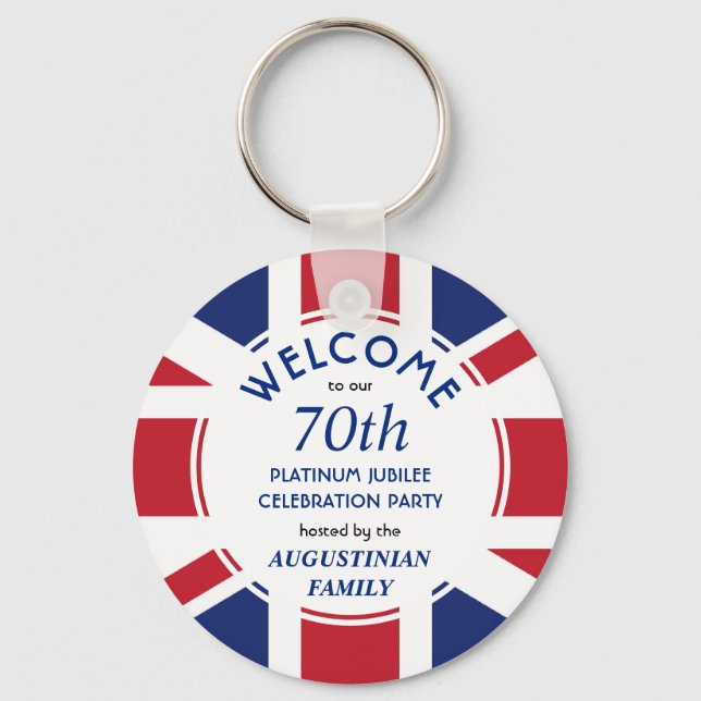 UNION JACK 70th Platinum Jubilee Celebration Key Ring (Front)