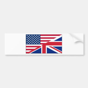 Union Jack American Flag Pattern Stars Stripes Bumper Sticker