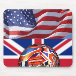 Union Jack American Flag Pattern Stars Stripes Mouse Pad