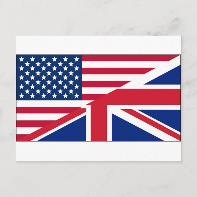 Union Jack American Flag Pattern Stars Stripes Postcard (Front)