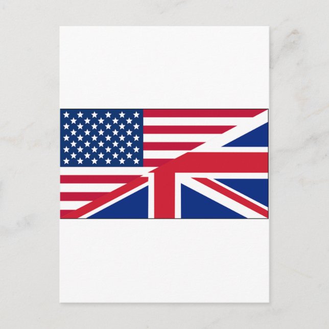 Union Jack American Flag Pattern Stars Stripes Postcard (Front)