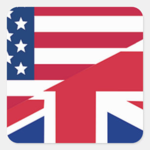 Union Jack American Flag Pattern Stars Stripes Square Sticker
