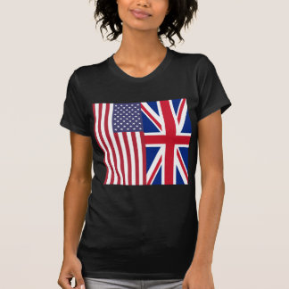 Union Jack And United States of America Flags T-Shirt