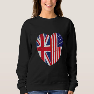 Union Jack and Unites States of America Flag Retro Sweatshirt
