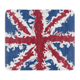 Union Jack Art, UK Flag Decor Cutting Board