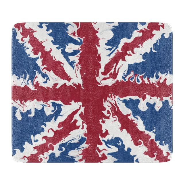 Union Jack Art,  UK Flag Decor Cutting Board (Front)