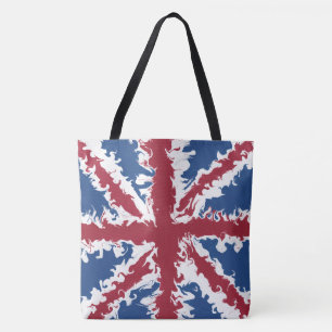 Union Jack Bag, UK Flag Liquid Art Tote Bag
