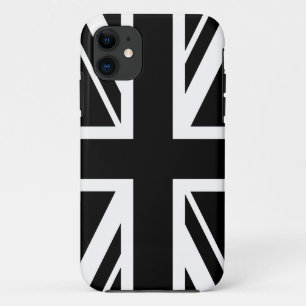 Union Jack ~ Black and White iPhone 11 Case