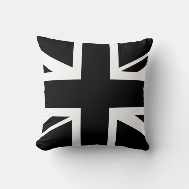 Union Jack ~ Black and White Cushion (Front)