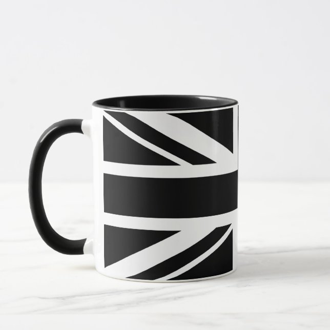 Union Jack ~ Black and White Mug (Left)