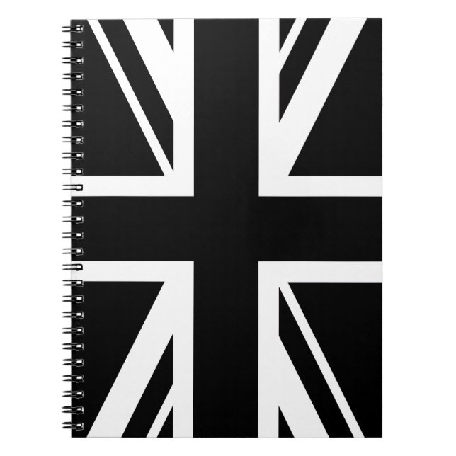 Union Jack ~ Black and White Notebook (Front)