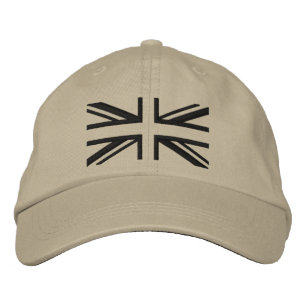 Union Jack ~ Black Modern Embroidered Hat