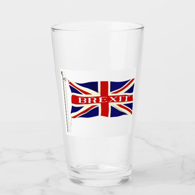 Union Jack Brexit Flag Glass (Front)