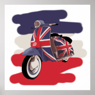 Union Jack Brit scooter Poster