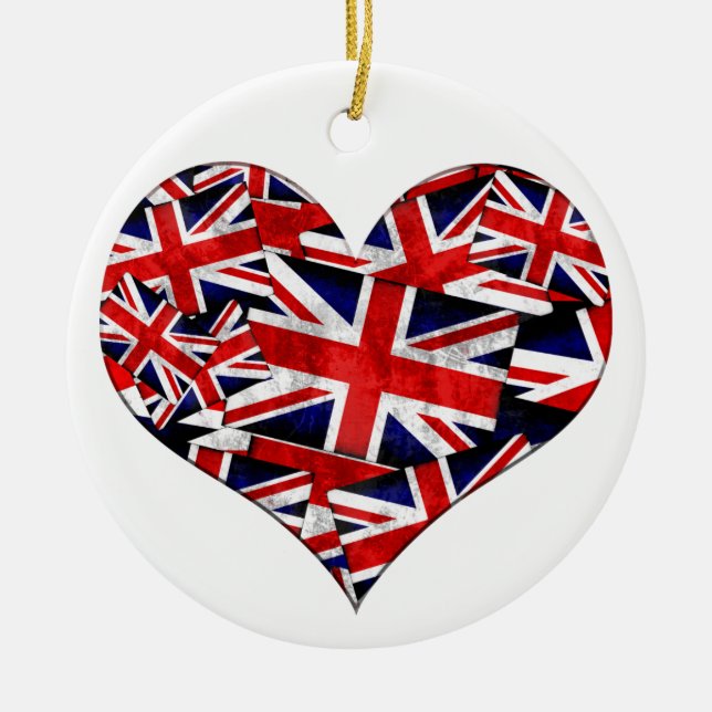 Union Jack British England UK Flag Ceramic Ornament (Front)
