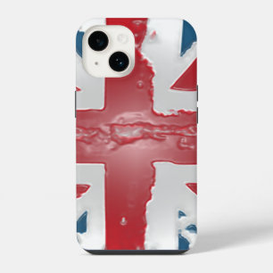 Union Jack British Flag Abstract Wax Art iPhone 14 Case