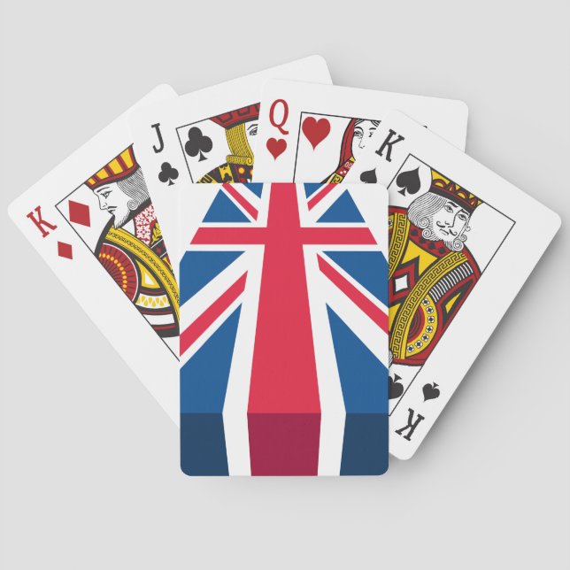 Union Jack, British flag in 3D Playing Cards (Back)