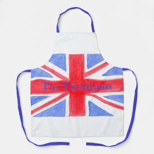 Union Jack British Flag NAME Unisex Apron