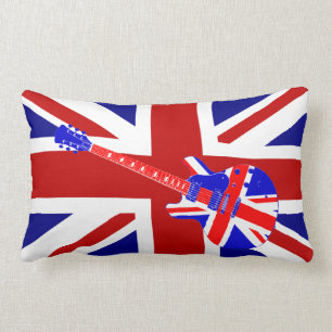 Union Jack British Guitar Art 2 Lumbar Cushion