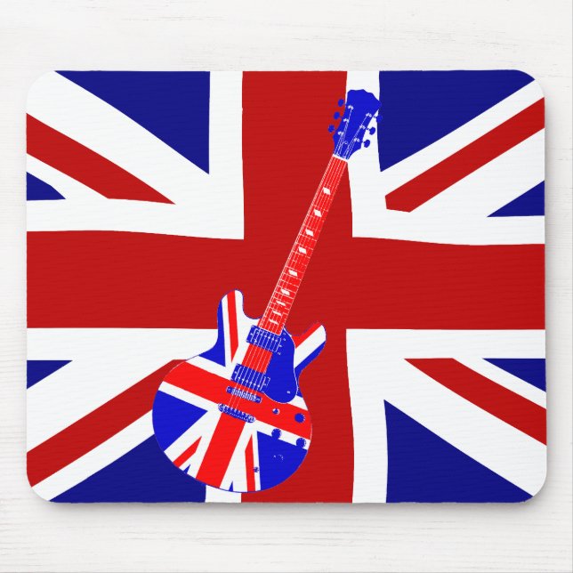 Union Jack British Guitar Art 2 Mouse Pad (Front)