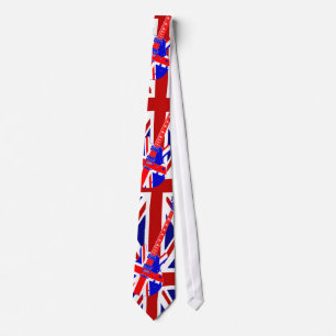 Union Jack British Guitar Art 2 Tie
