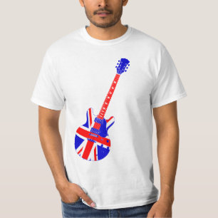 Union Jack British Guitar Art T-Shirt