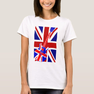 Union Jack British Guitar Art T-Shirt