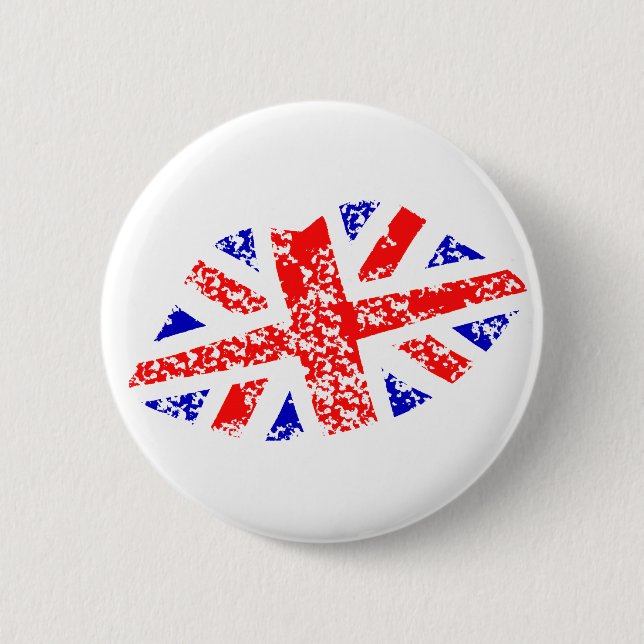 Union Jack British Kiss This! Button Badge (Front)