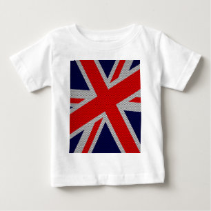 Union Jack Carbon Fibre Style Decor Baby T-Shirt