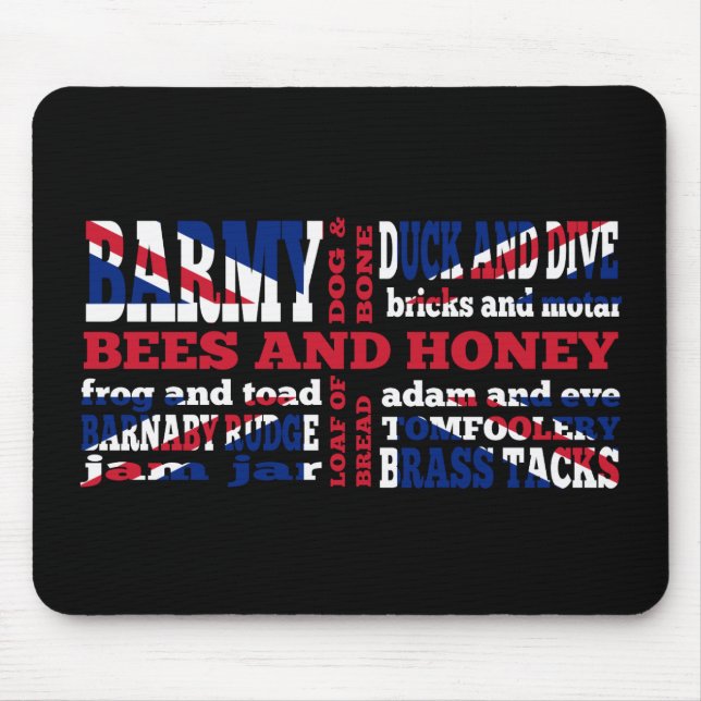 Union Jack, cockney rhyming slang Mouse Pad (Front)