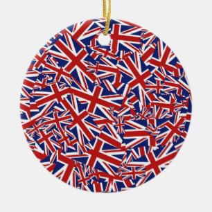Union Jack Collage Ceramic Tree Decoration
