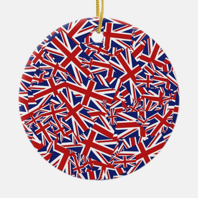 Union Jack Collage Ceramic Tree Decoration (Front)