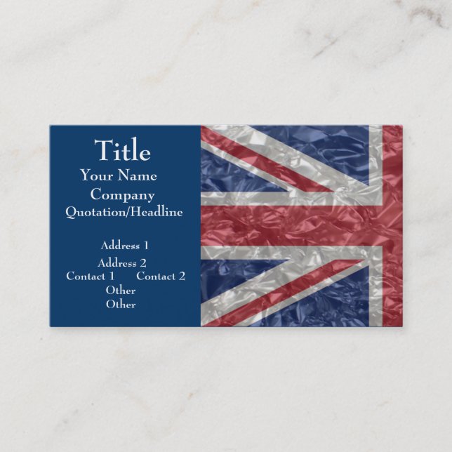 Union Jack - Crinkled Business Card (Front)