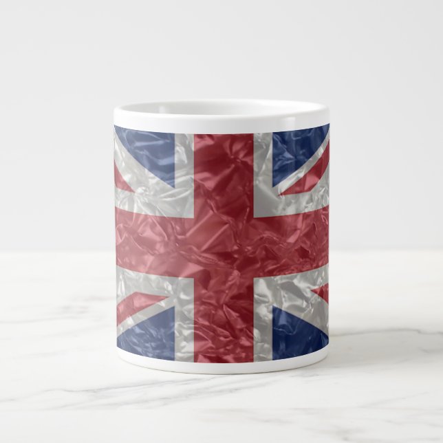 Union Jack - Crinkled Large Coffee Mug (Front)