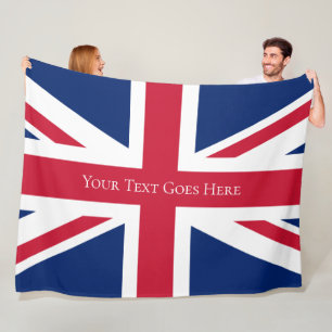 Union Jack Custom British Flag of England Fleece Blanket