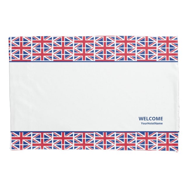 Union Jack Custom Hotel Pillow Case (Front)